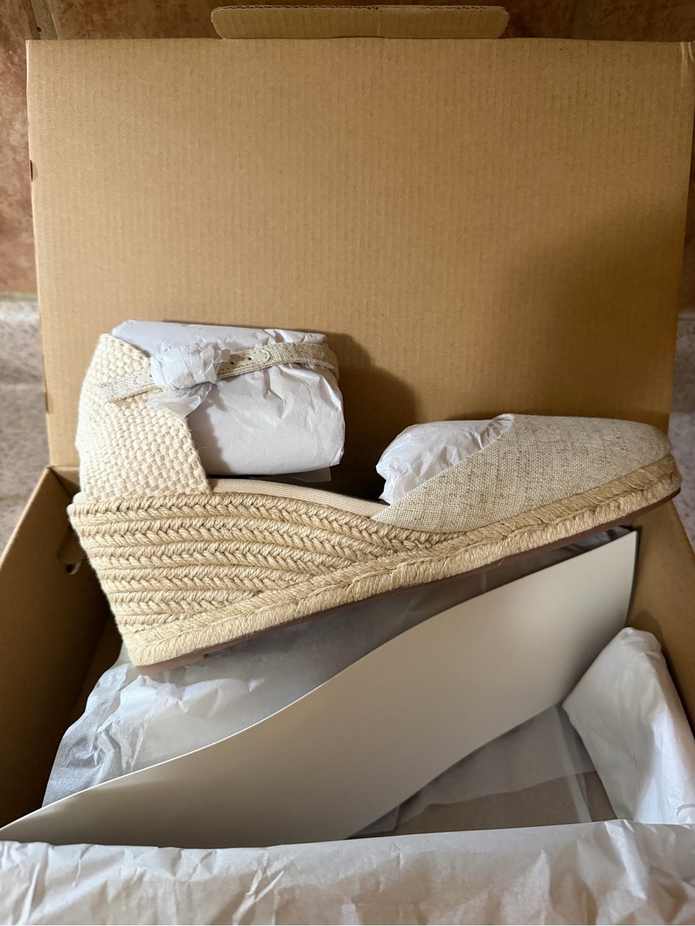 BRAND NEW! J. Crew Espadrille Wedge Sandals - Ivory - Size 9.5